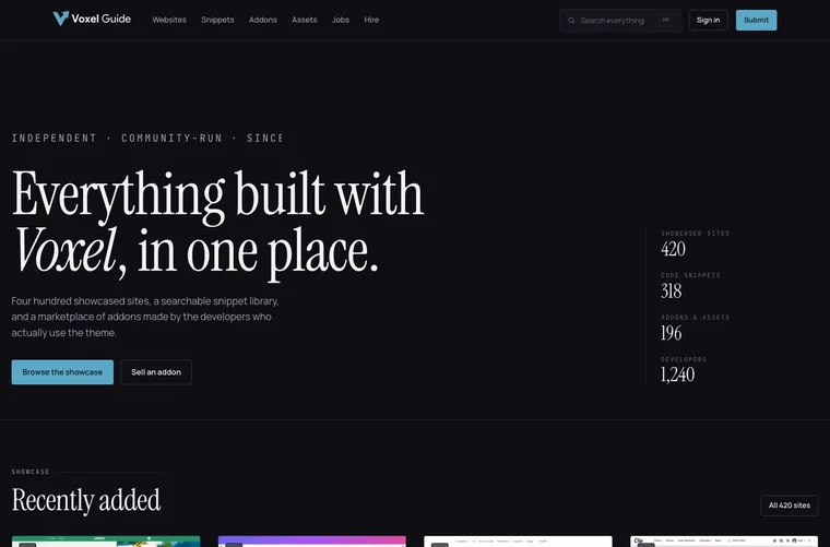 Direction A — Midnight home page